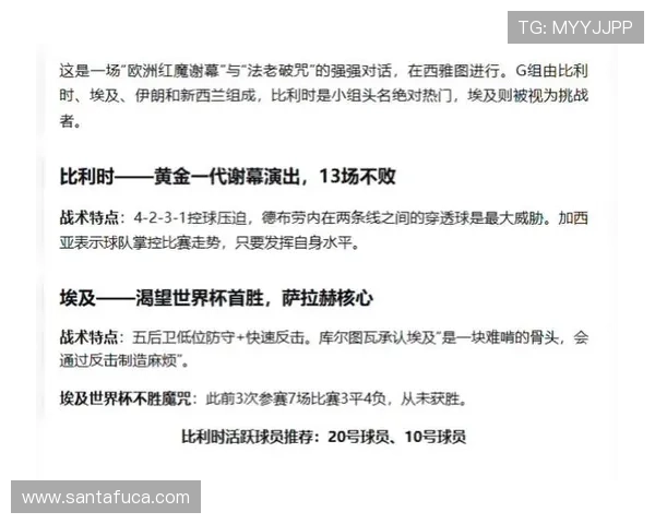 2026年世界杯比利时VS埃及比赛直播时间及观看渠道全攻略